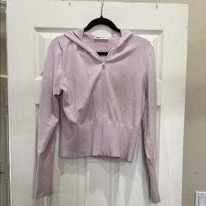 TNA Purple Cropped Fitted Hoodie